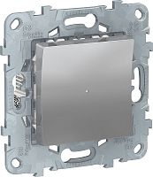 Светорегулятор нажимной без рамки Schneider Electric Unica New 5-200Вт алюминий картинка